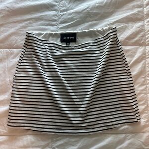Black and White Striped Women's Skirt